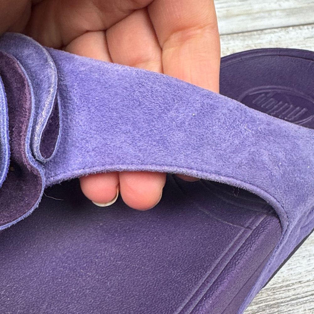 FitFlop Purple Women's Sandals with Floral Accent - Picture 3 of 7